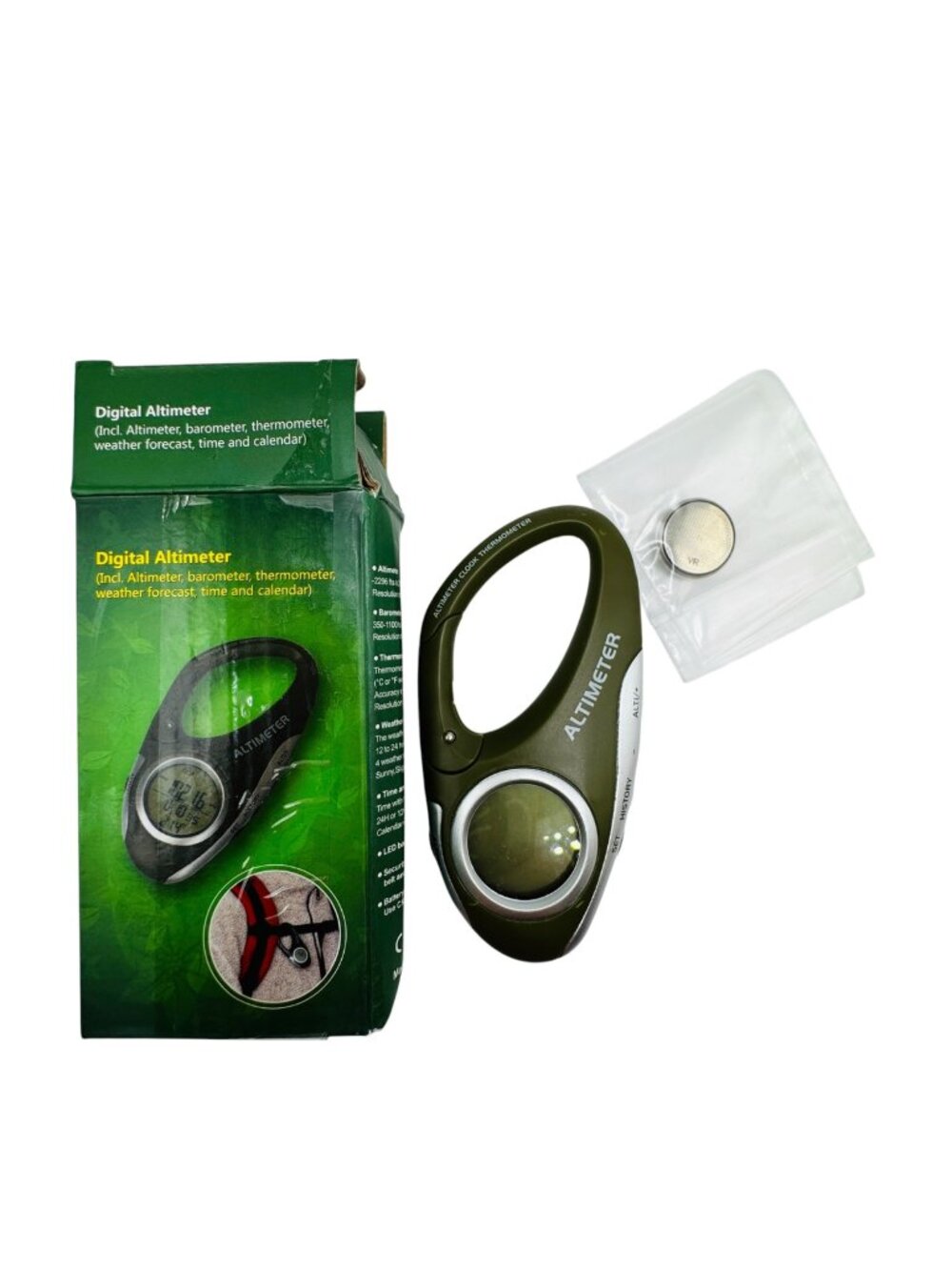 Digital Altimeter With Barometer Thermometer Weather Forecast Time & Calendar LE